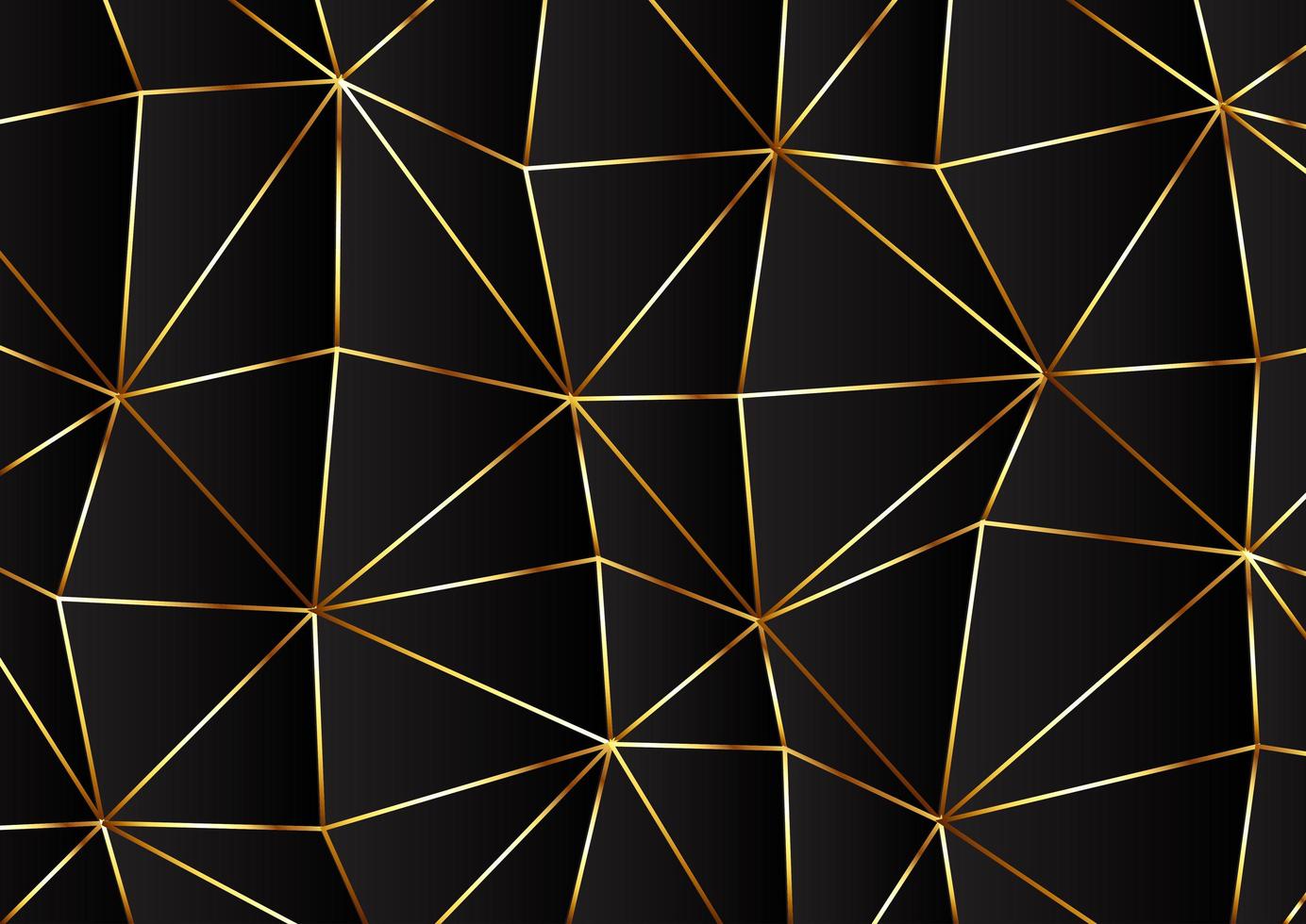 Low Poly modernes Design in Gold und Schwarz vektor