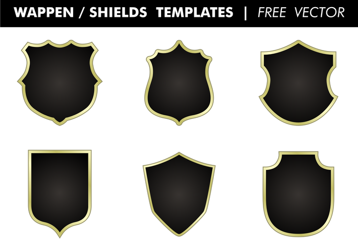 Wappen & Shields mallar Gratis Vector