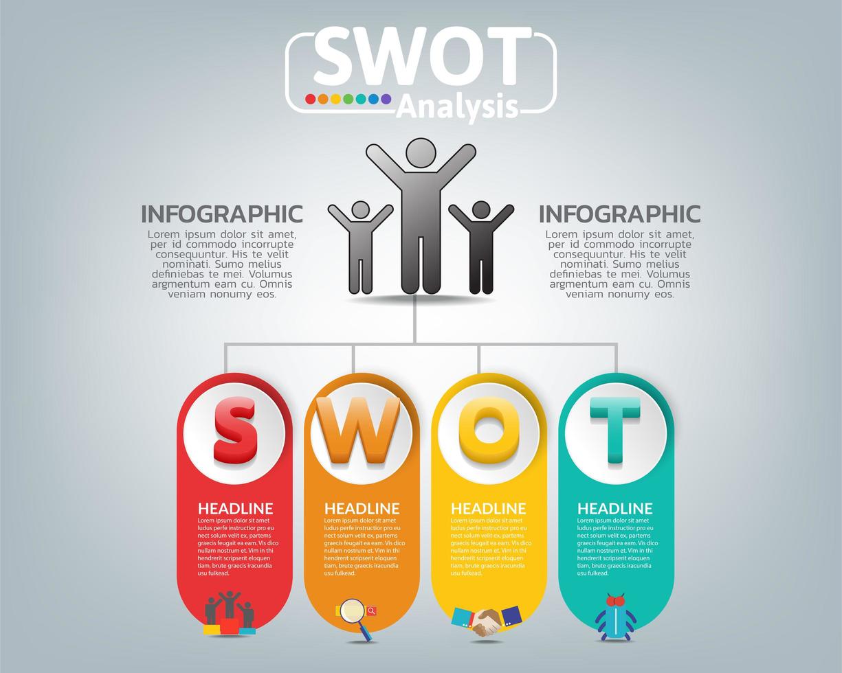 swot-analys affärsinfografik vektor