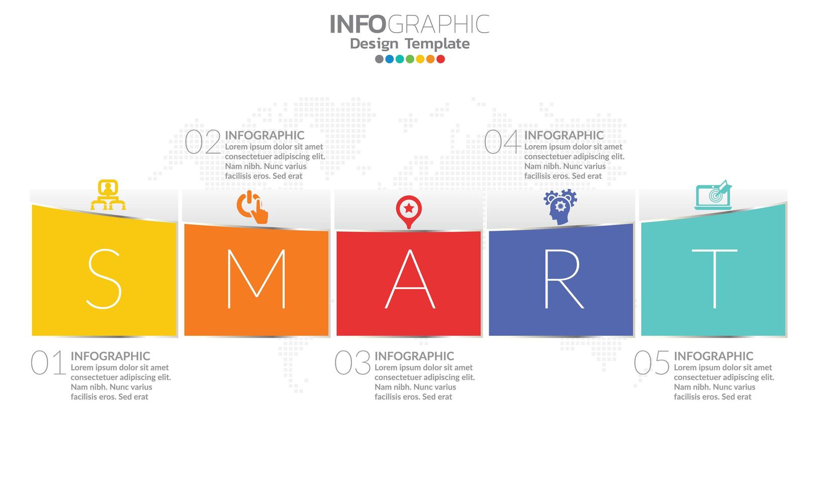 Timeline-Infografik-Vorlage mit 5 Elementen vektor