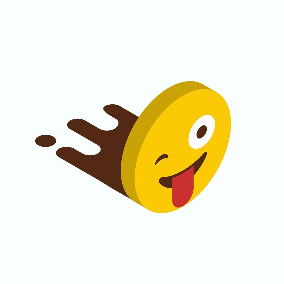 stygg emoji ikon design vektor