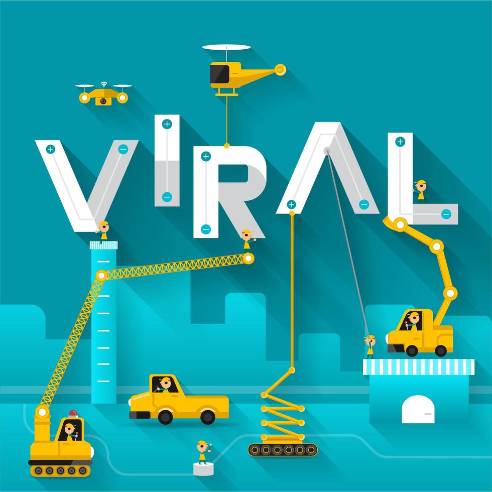 teknik byggnad text viral koncept vektor