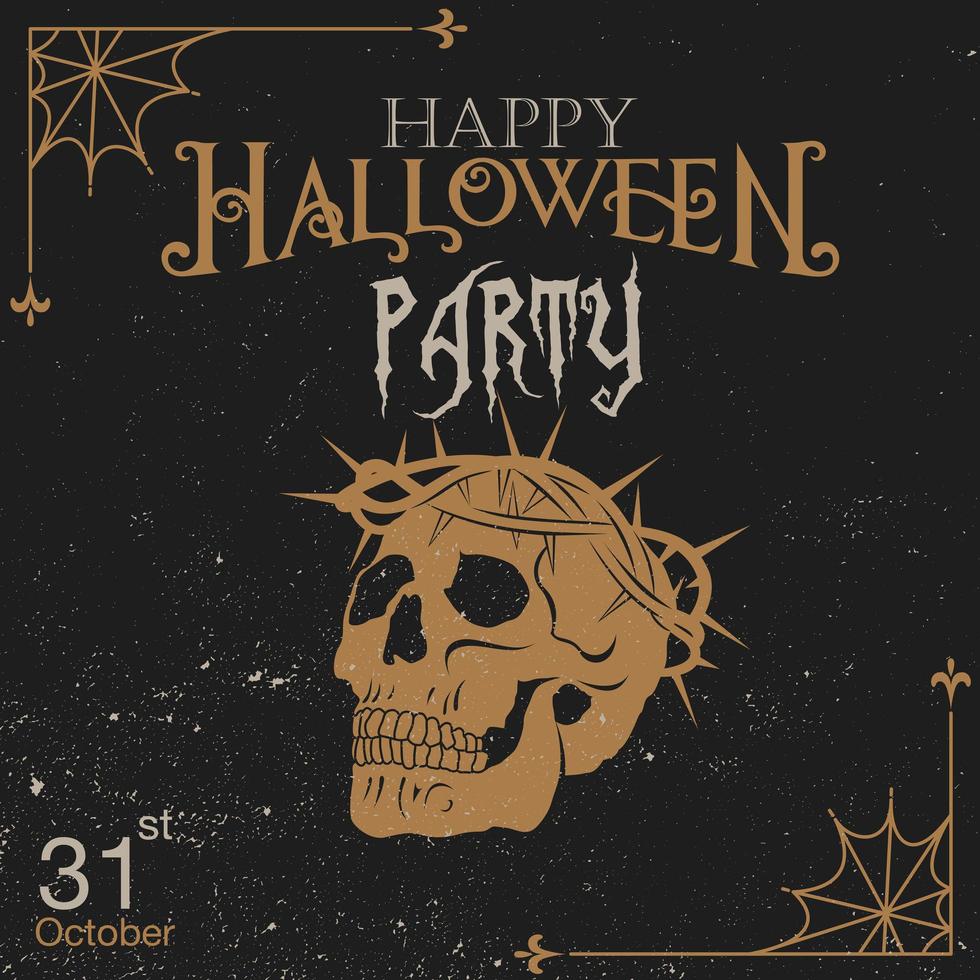 Halloween Vintage Grunge Einladung Mit Schadel Download Kostenlos Vector Clipart Graphics Vektorgrafiken Und Design Vorlagen