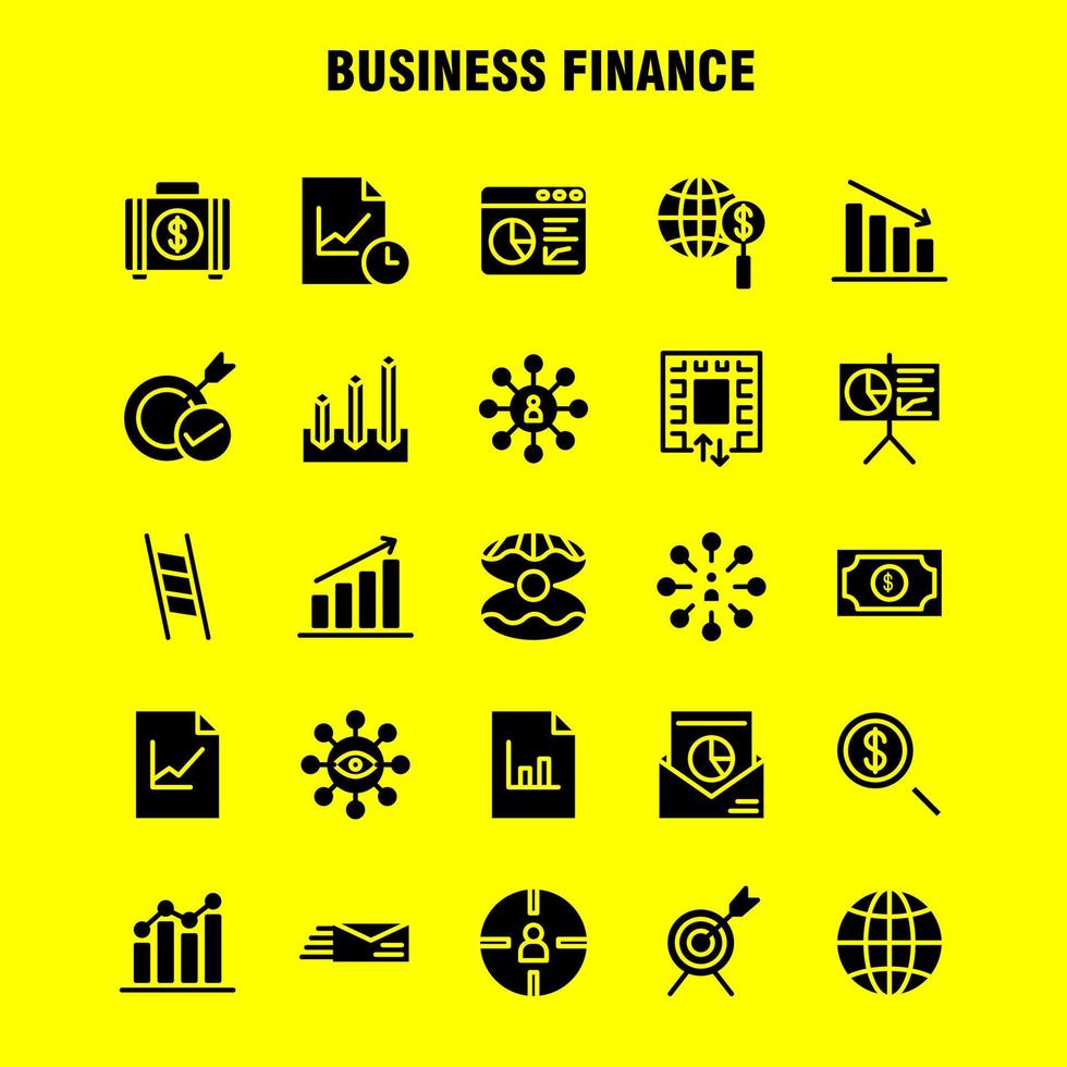 företag finansiera fast glyf ikon packa för designers och utvecklare ikoner av väska portfölj företag mode finansiera företag öga uppdrag vektor