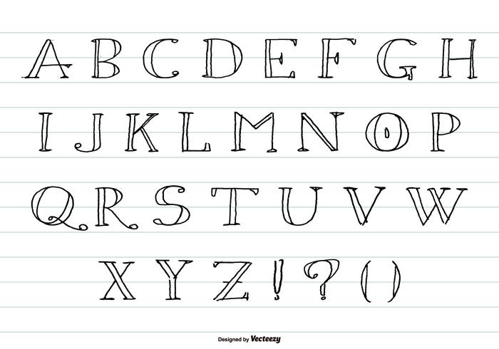 Hand Drawn Sketchy alfabetet Collection vektor
