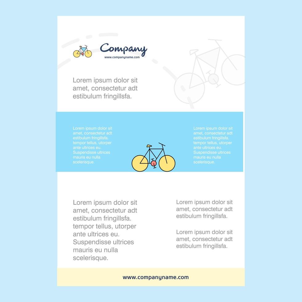 mall layout för cykel comany profil årlig Rapportera presentationer folder broschyr vektor bakgrund