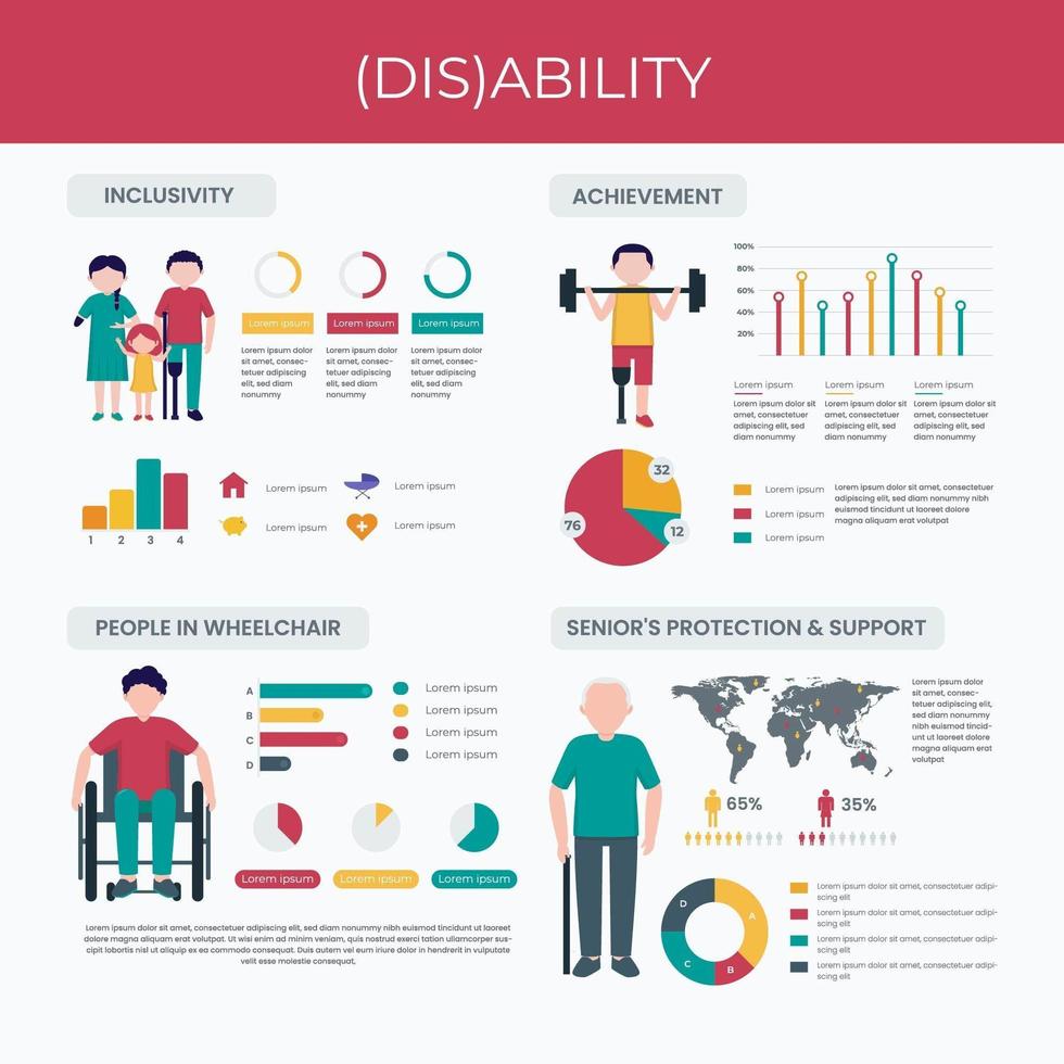 Infografik für behinderte Menschen vektor