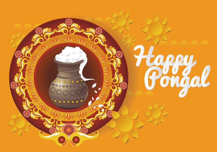 Schöne und bunte Pongal Card Design Vektor