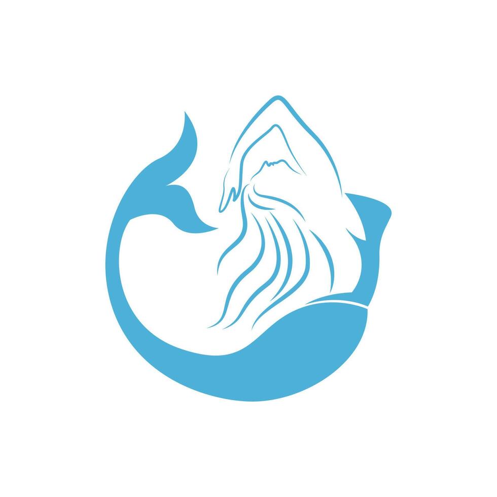 sjöjungfru logotyp ikon design illustration vektor