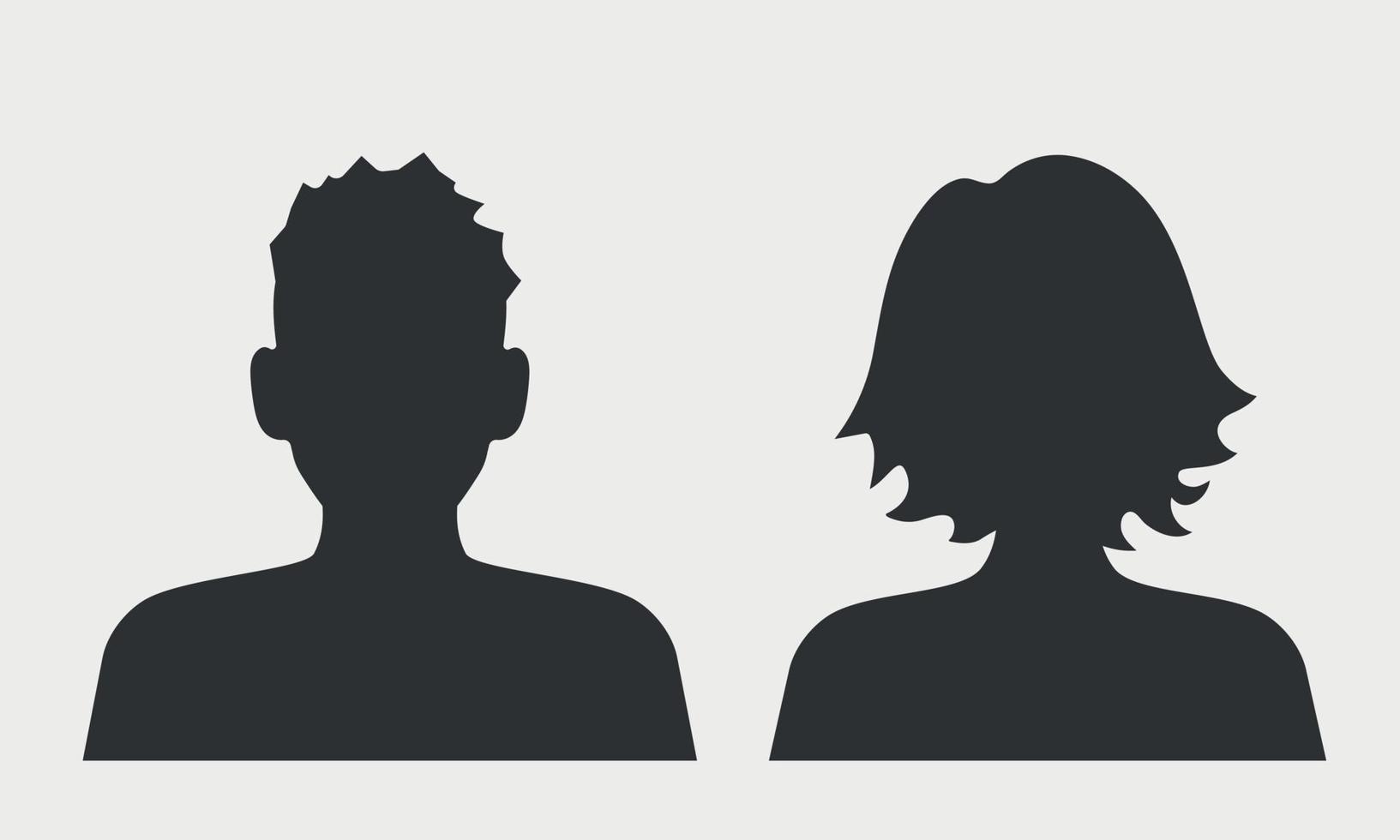 ung man och kvinna silhuett. profil se. studenter, tonåringar ikon. vektor illustration