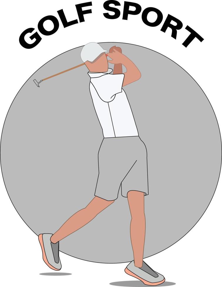 Golf-Hit-Ball-Spieler vektor