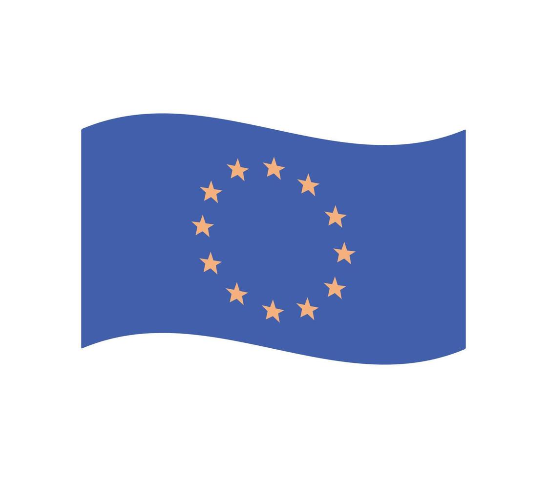 europeisk union flagga och länder stjärna symbol platt vektor illustration.