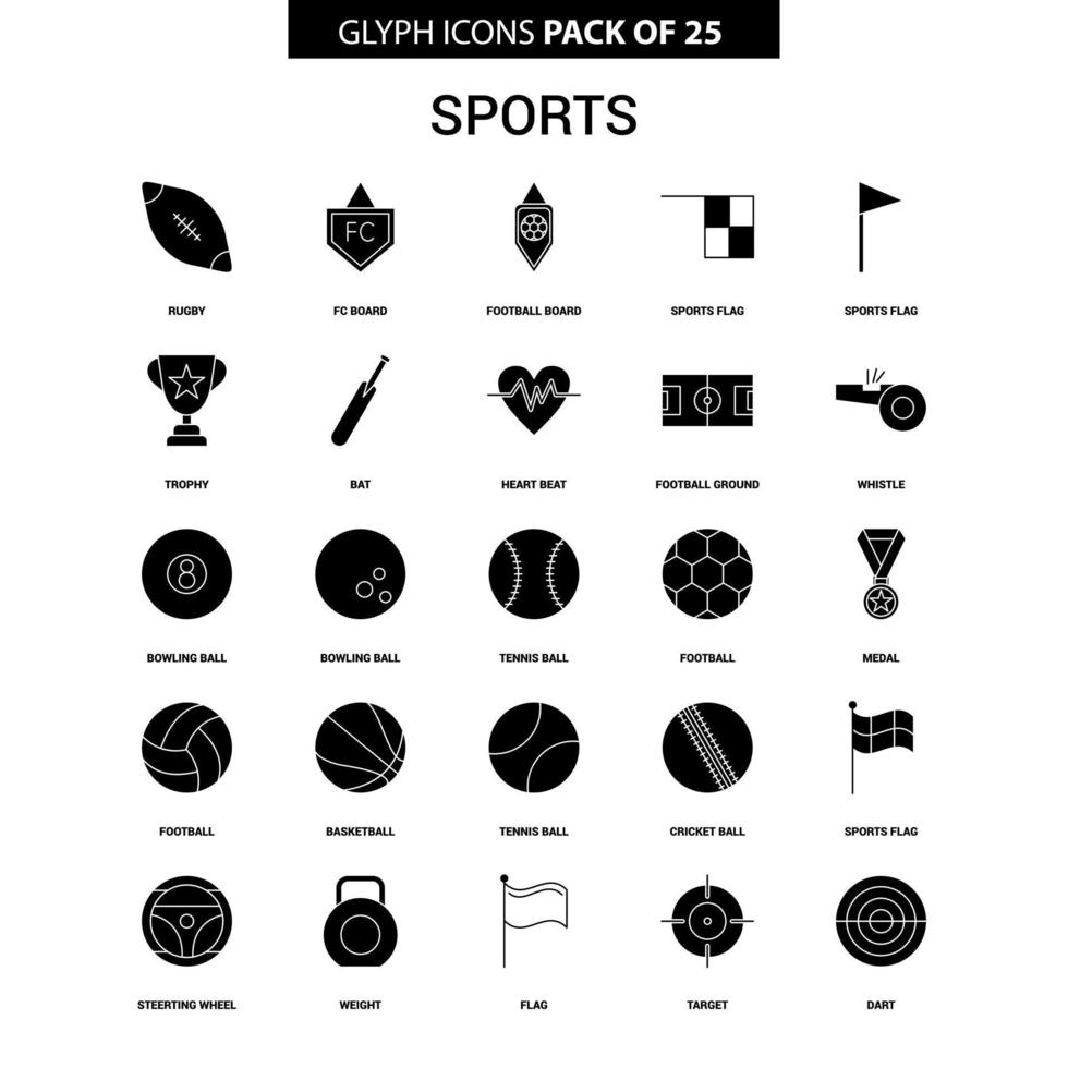 Sport-Glyphen-Vektor-Icon-Set vektor