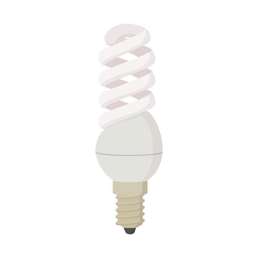 vit energi sparande Glödlampa ikon, tecknad serie stil vektor