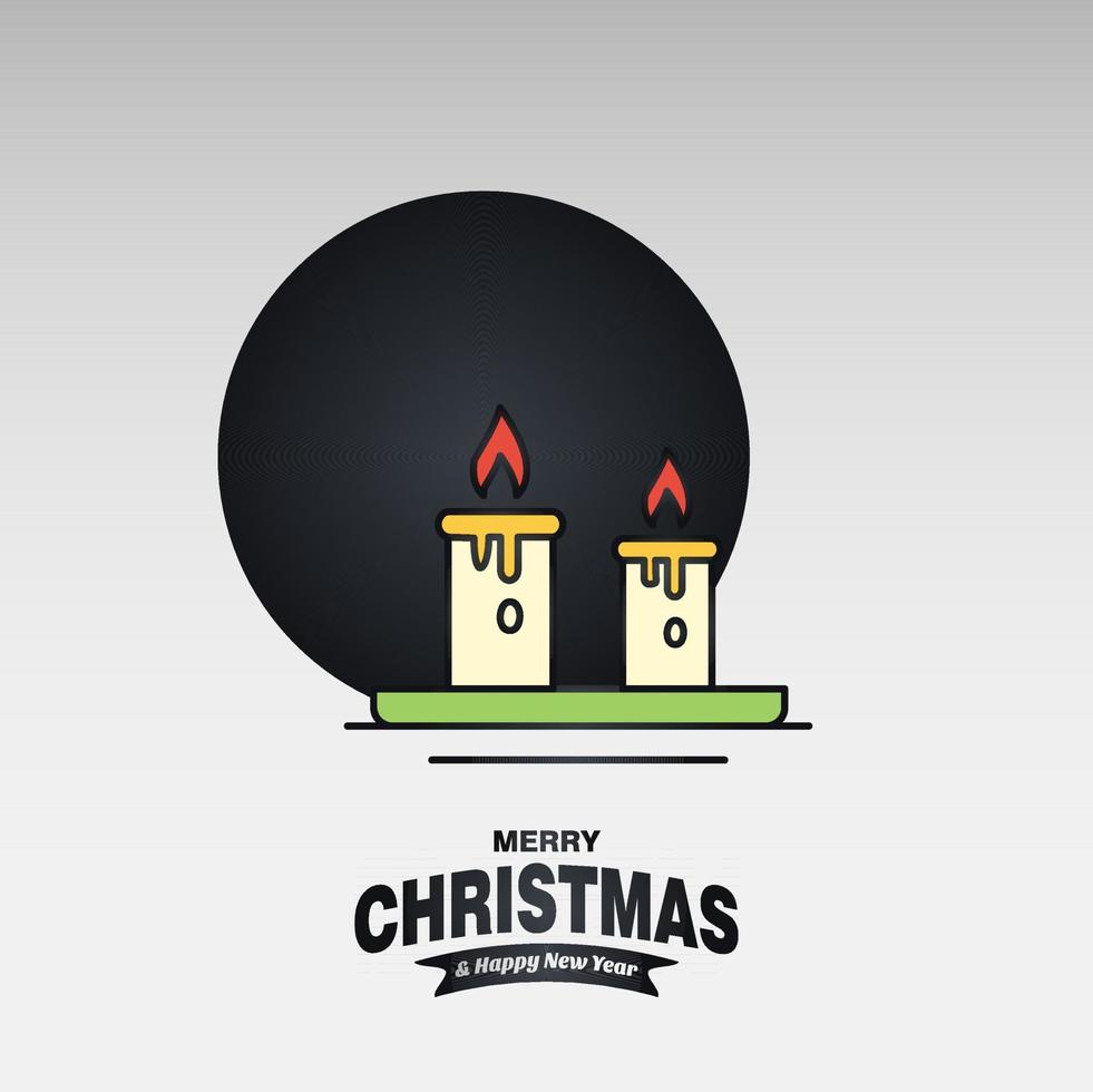 glad jul kort med kreativ design och ljus bakgrund vektor