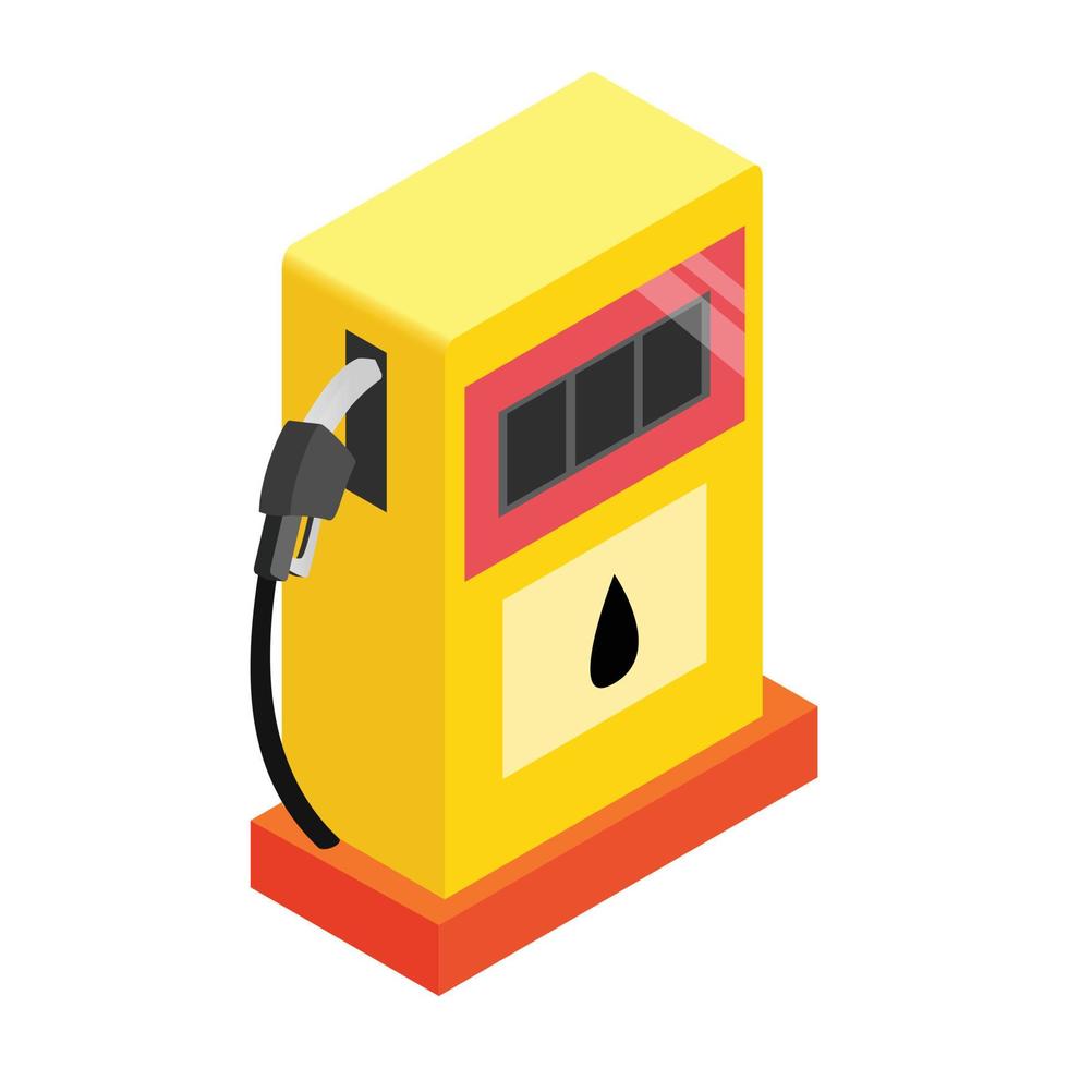 Tankstelle isometrisches 3D-Symbol vektor