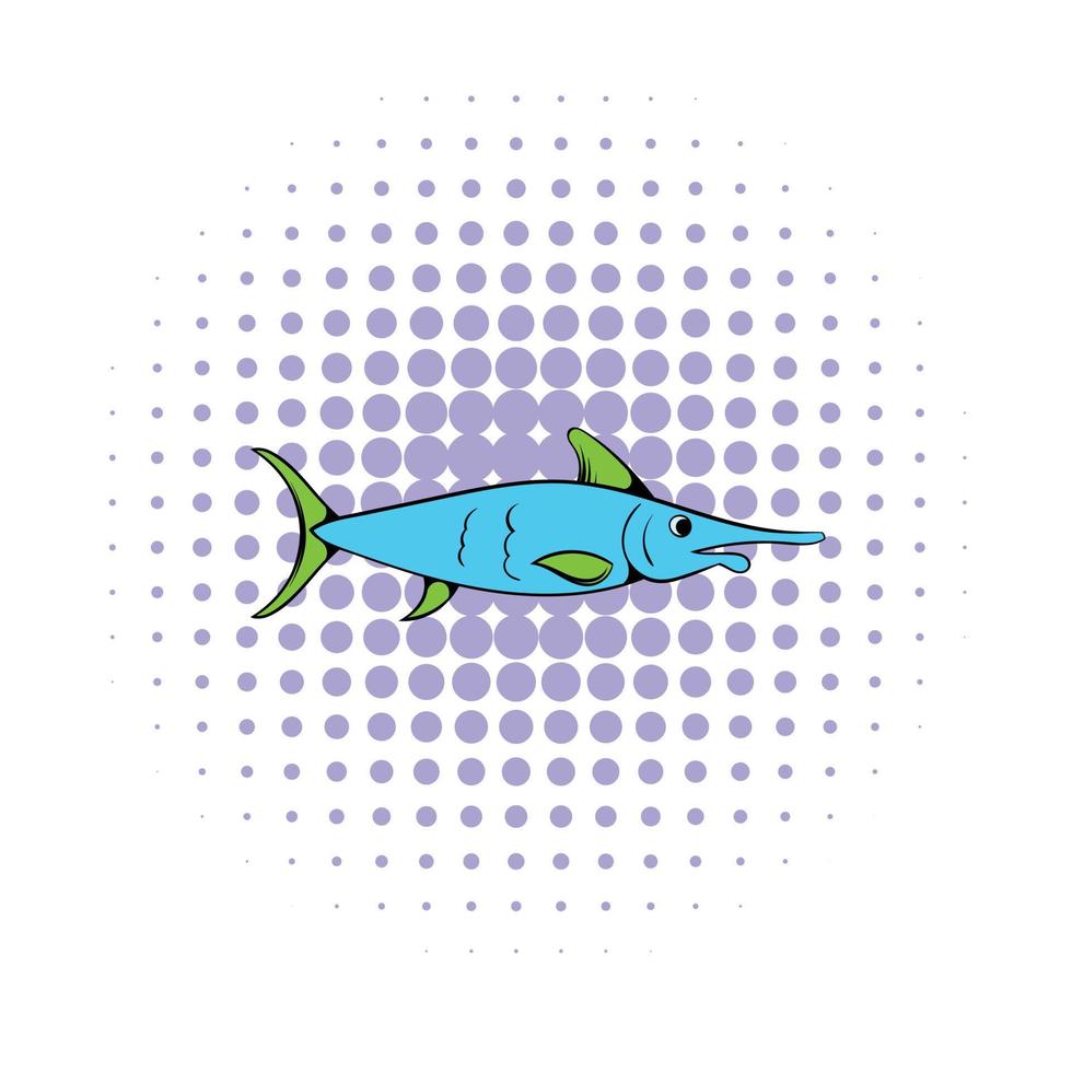 färsk fisk ikon, serier stil vektor