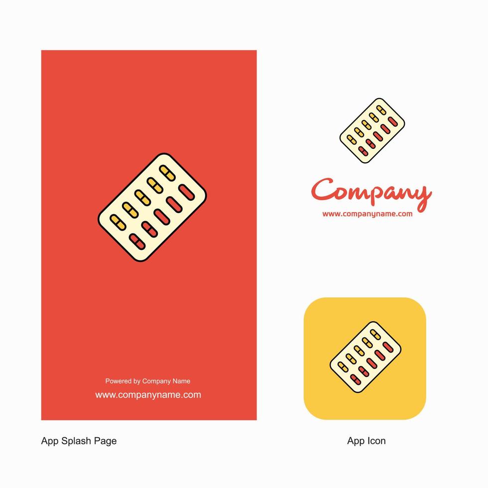 tabletter företag logotyp app ikon och stänk sida design kreativ företag app design element vektor
