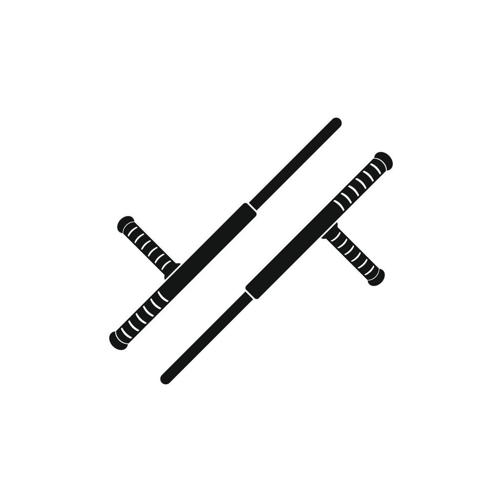 tonfa vapen svart enkel ikon vektor