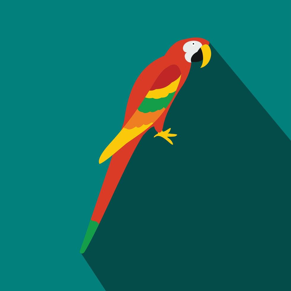 orange Brasilien papegoja ikon, platt stil vektor