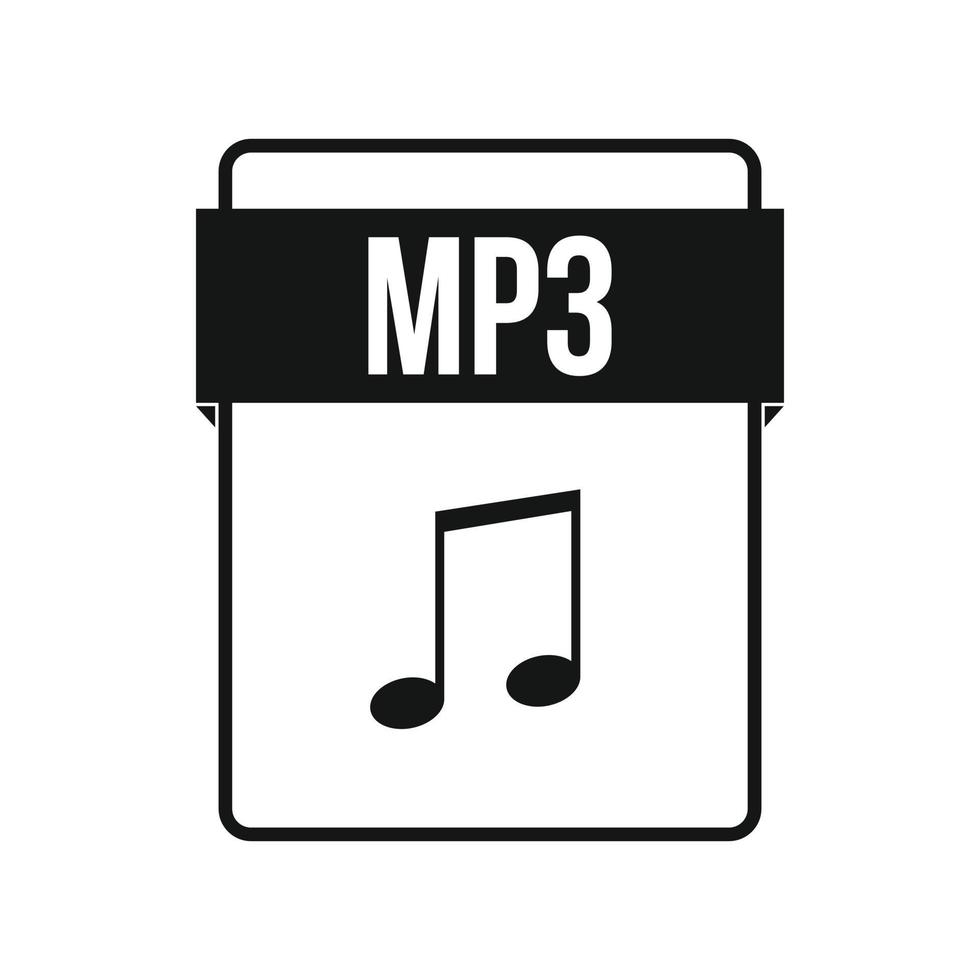 mp3 fil ikon, enkel stil vektor