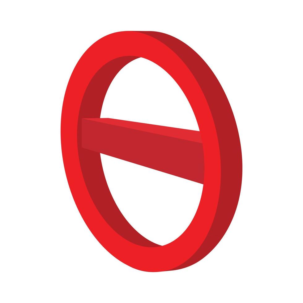 minus rot in einem roten Kreissymbol, Cartoon-Stil vektor