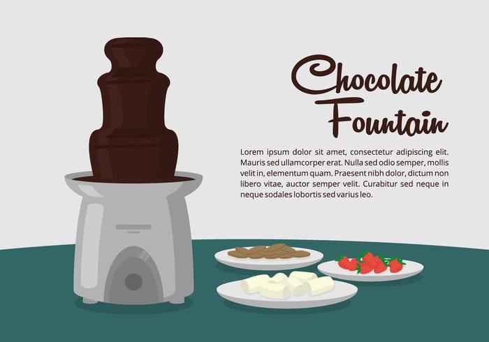 Schokoladen-Brunnen-Dessert Tabelle vektor