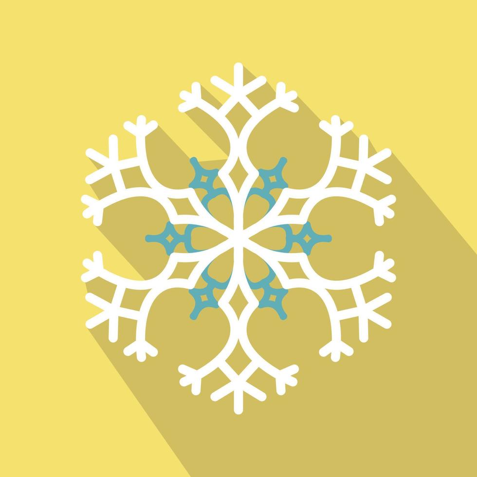 Flache Ikone der weißen Schneeflocke vektor