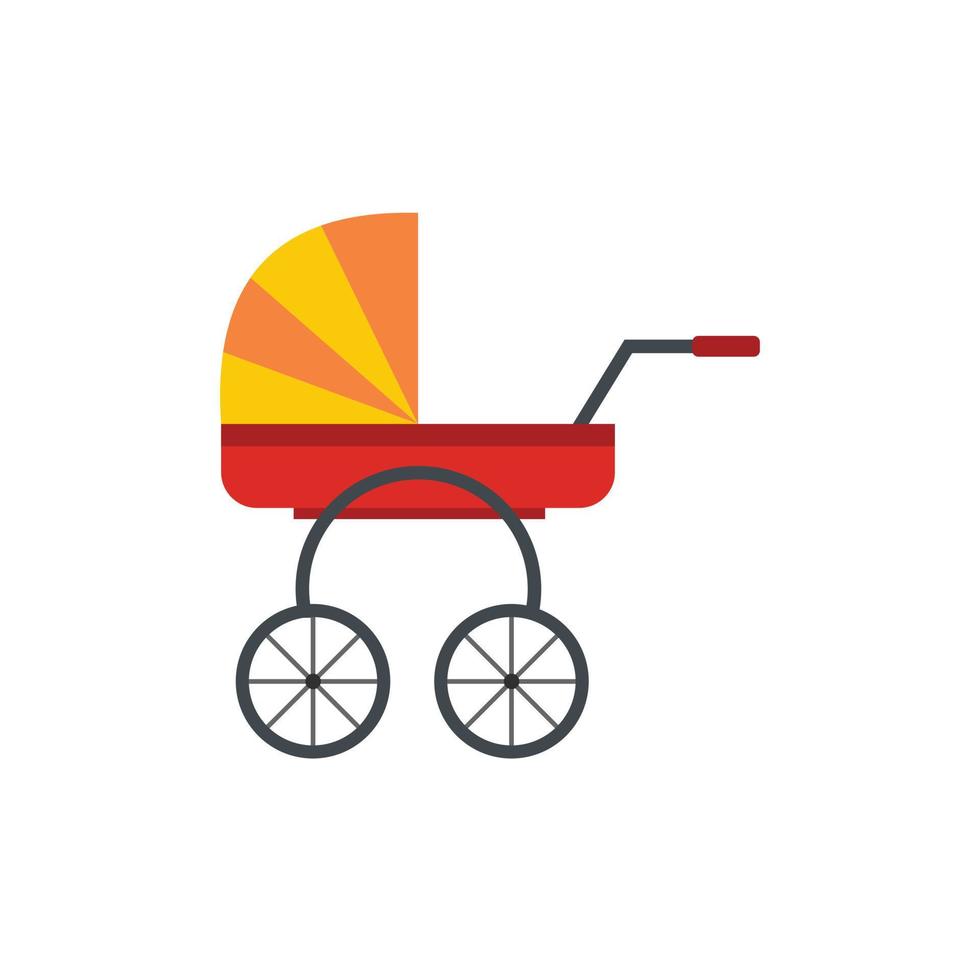 barnvagn platt ikon vektor