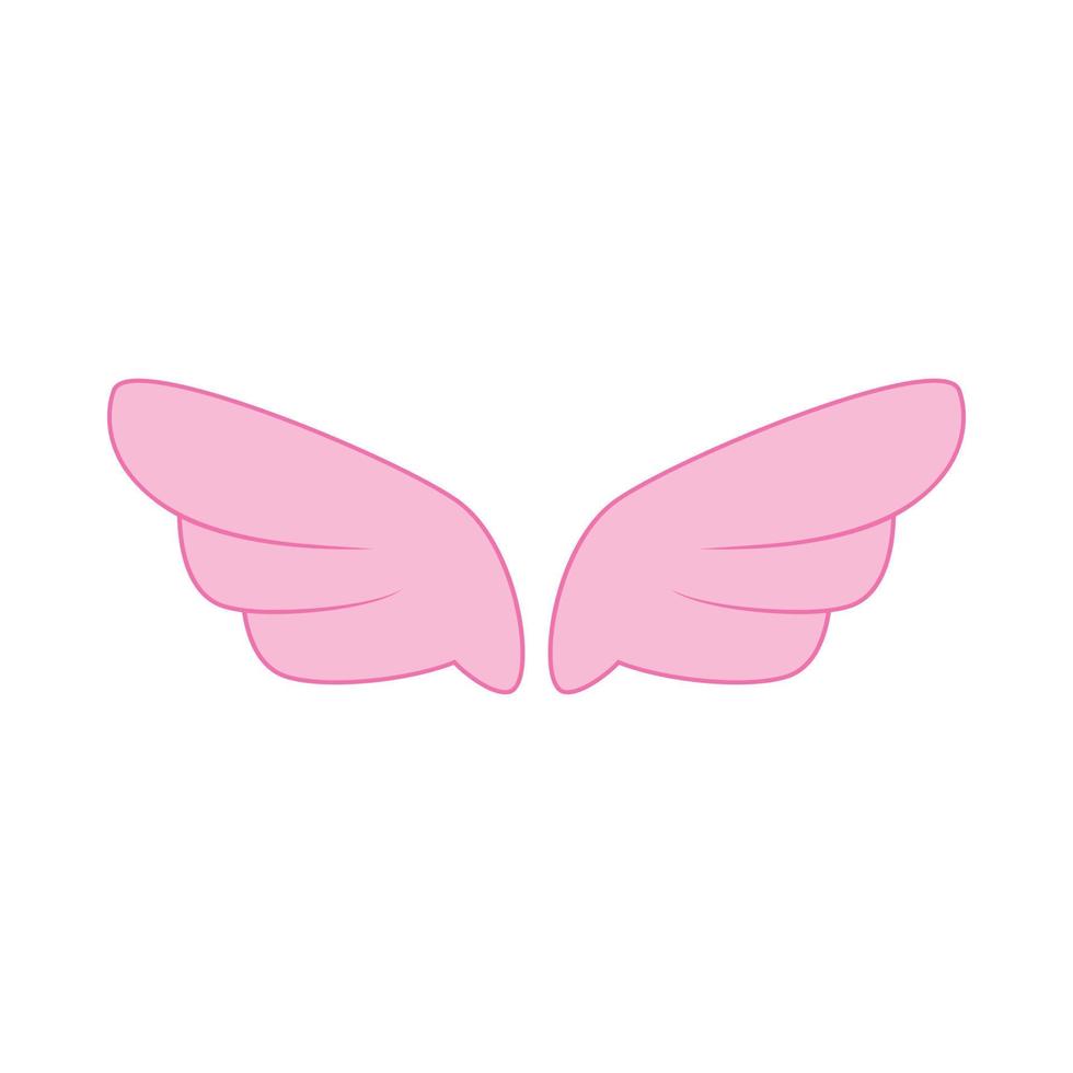 Ein Paar rosa Flügel-Symbol, einfacher Stil vektor
