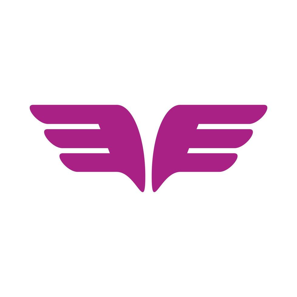 Ein Paar lila Flügel-Symbol, einfacher Stil vektor
