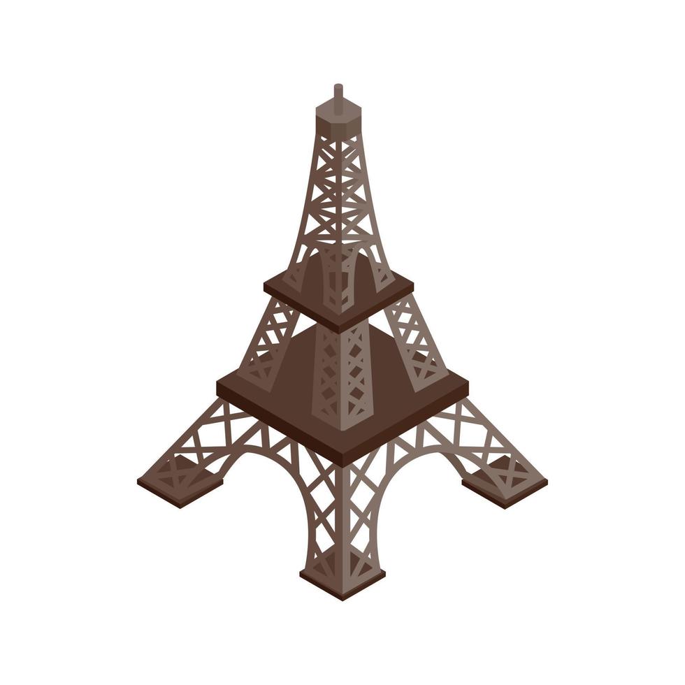 eiffelturm isometrisches 3d-symbol vektor