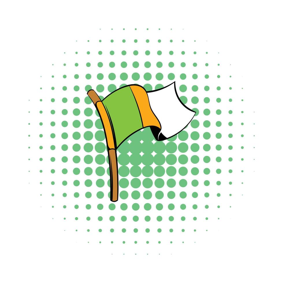 irländsk flagga ikon, serier stil vektor