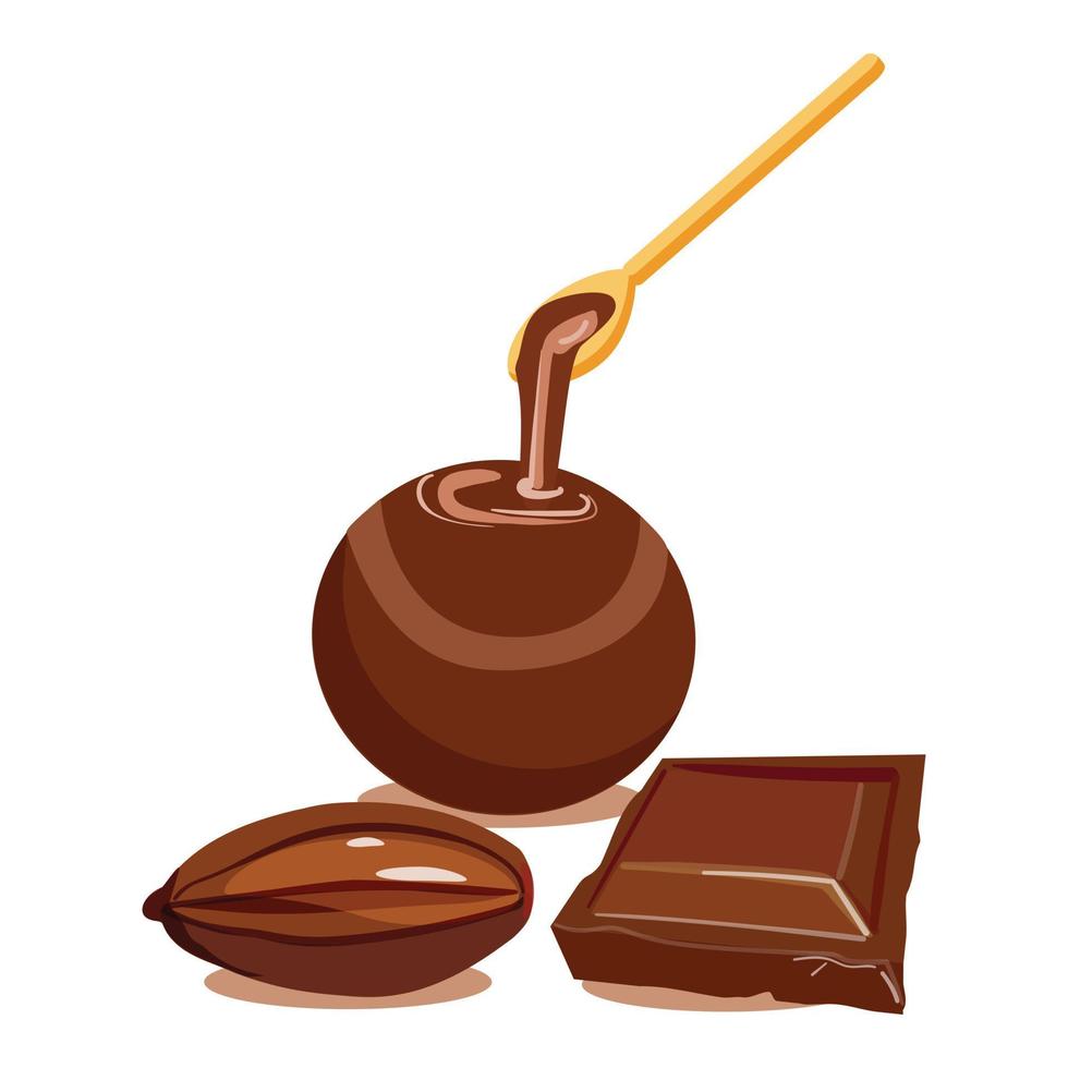 choklad boll ikon tecknad serie vektor. kakao böna vektor