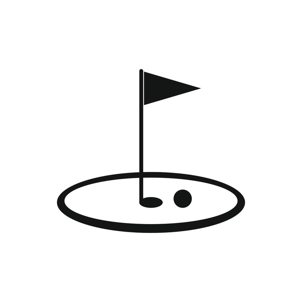 Golfflagge schwarz einfaches Symbol vektor