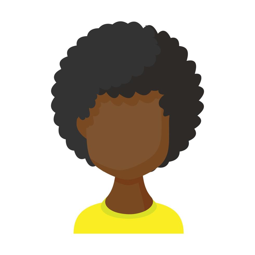 Avatar schwarze Frau Symbol, Cartoon-Stil vektor