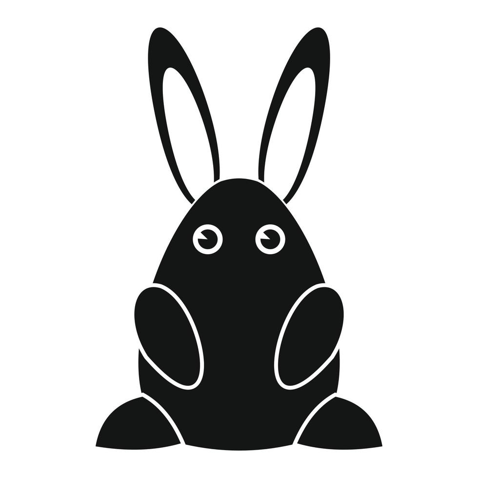 Osterhase schwarz einfaches Symbol vektor