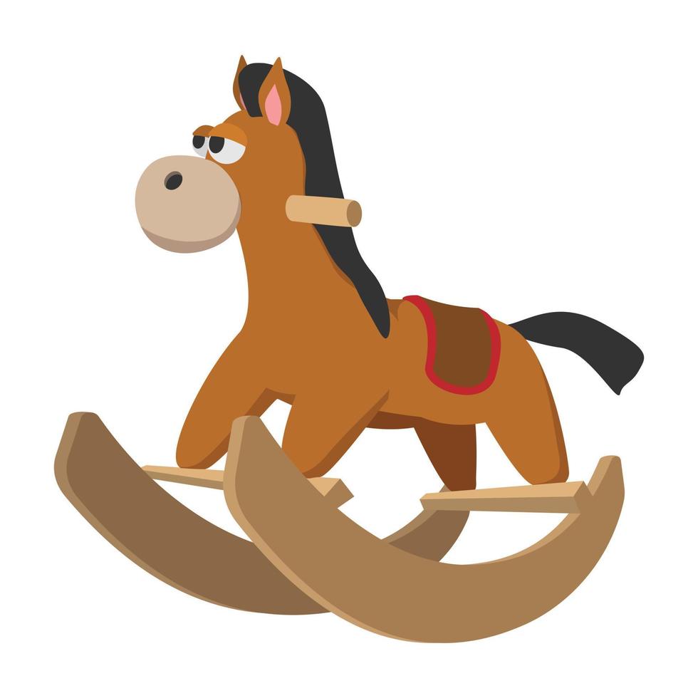 leksak häst med hjul tecknad serie ikon vektor