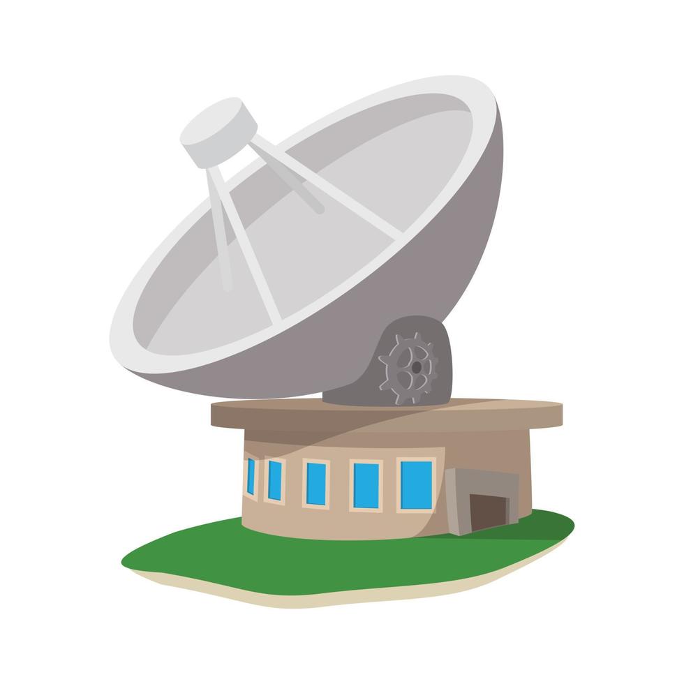satellit kommunikation station tecknad serie ikon vektor