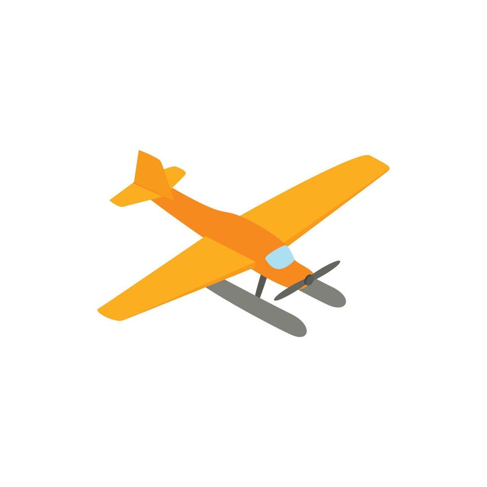 Wasserflugzeug-Symbol, isometrischer 3D-Stil vektor