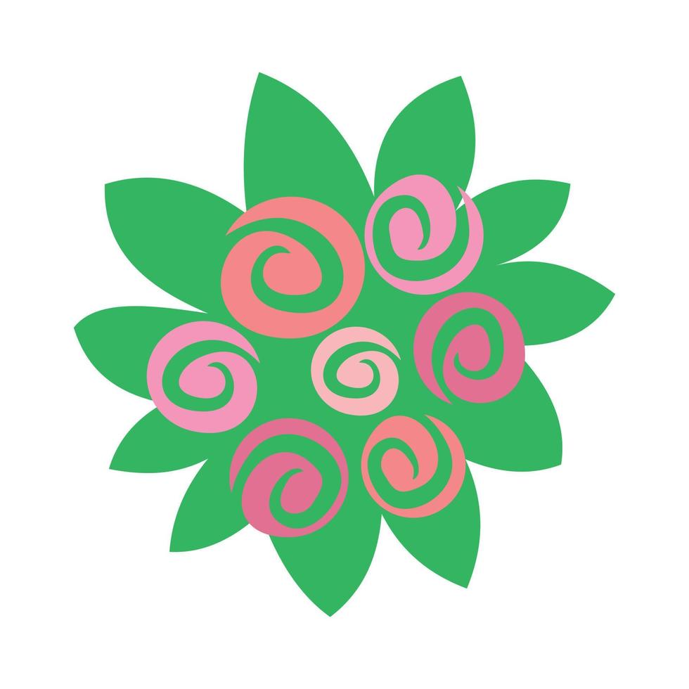 bukett av blommor platt ikon vektor