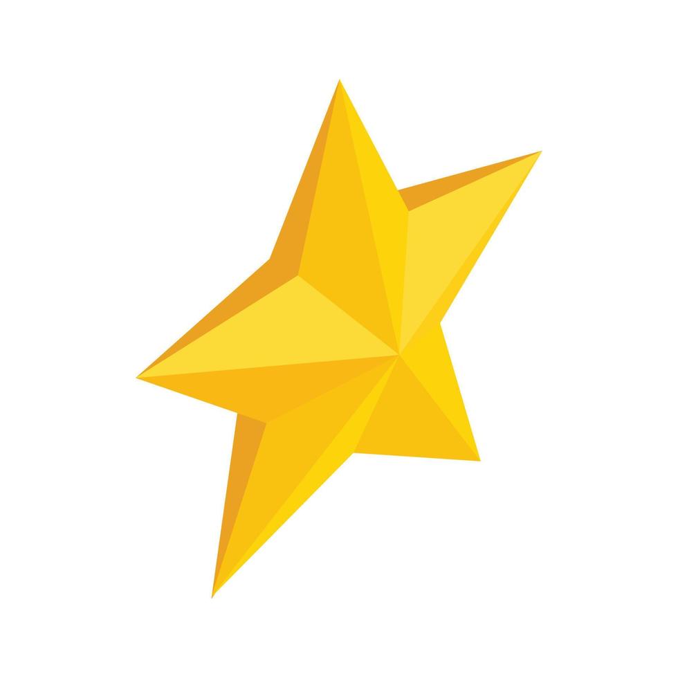 guld stjärna ikon, isometrisk 3d stil vektor