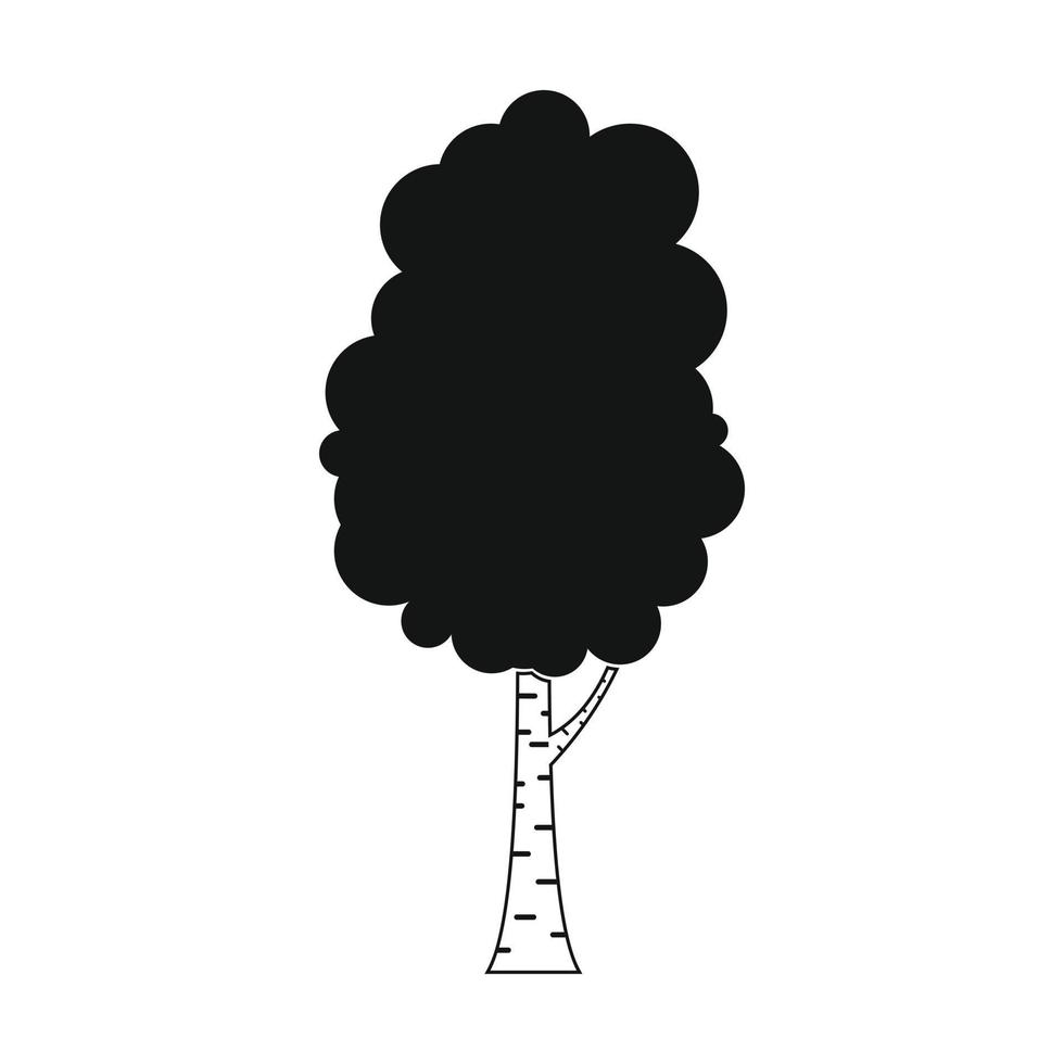 björk träd ikon, enkel stil vektor