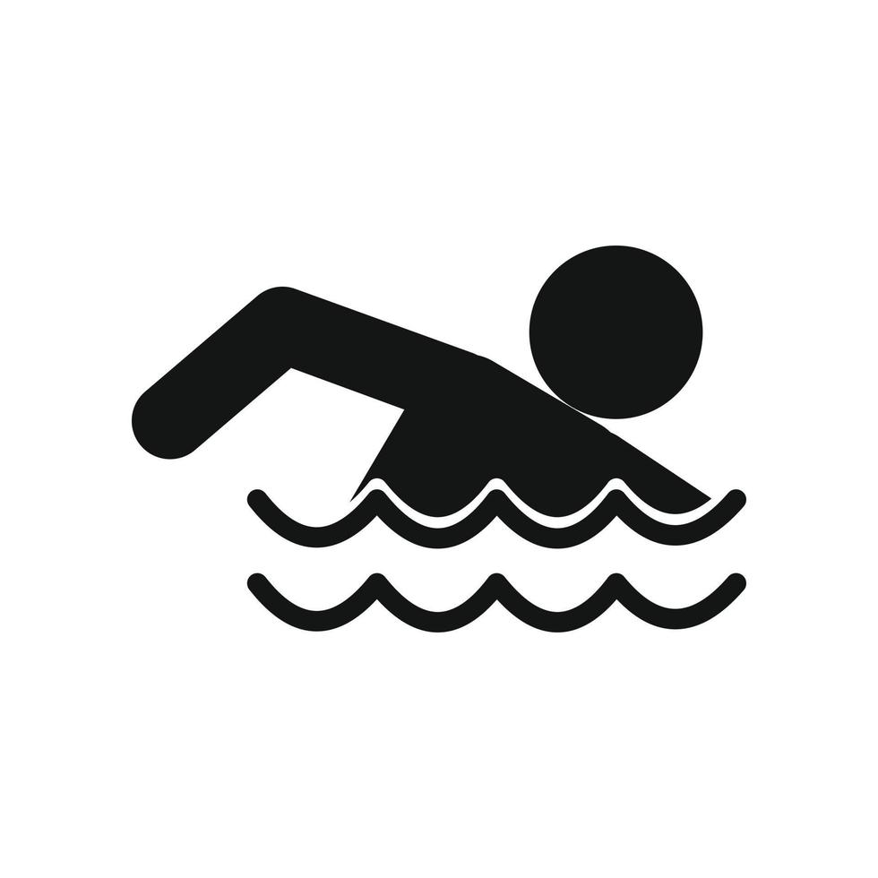 Schwimmer schwarz einfaches Symbol vektor