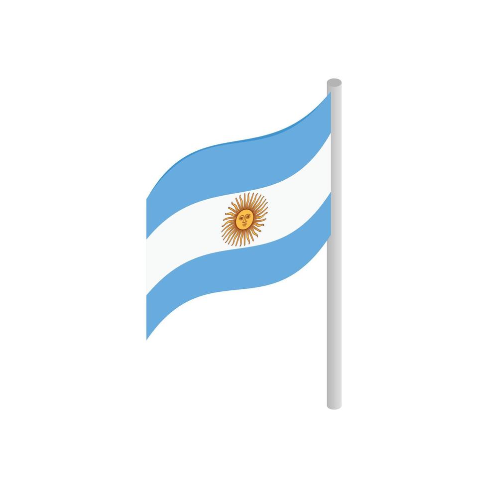 Flagge von Argentinien-Symbol, isometrischer 3D-Stil vektor