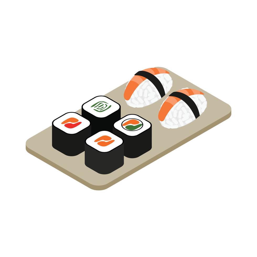 japanische Meeresfrüchte-Sushi, Roll-Symbol vektor