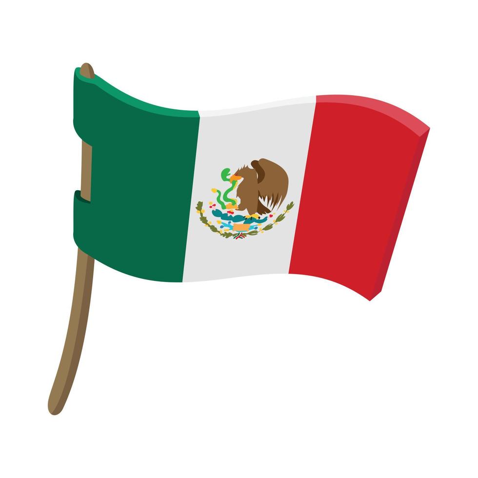 flagga av mexico ikon, tecknad serie stil vektor