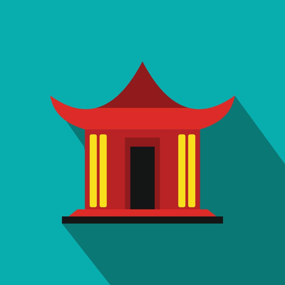 traditionell kinesisk hus ikon, platt stil vektor
