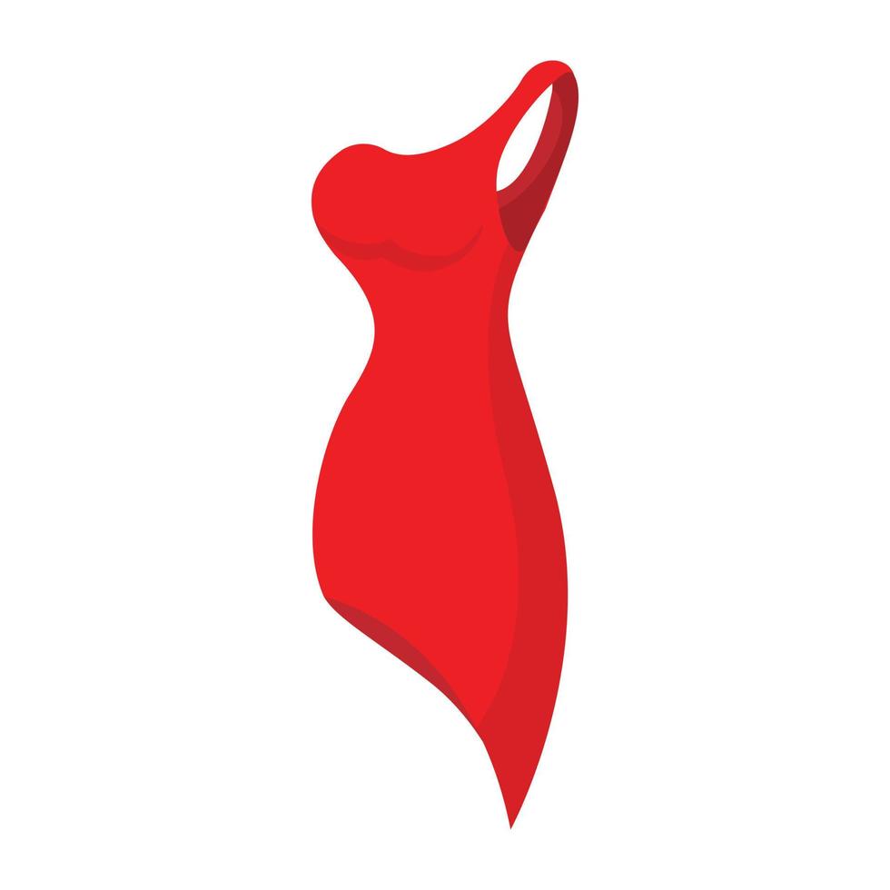 Rotes Abendkleid-Symbol, Cartoon-Stil vektor