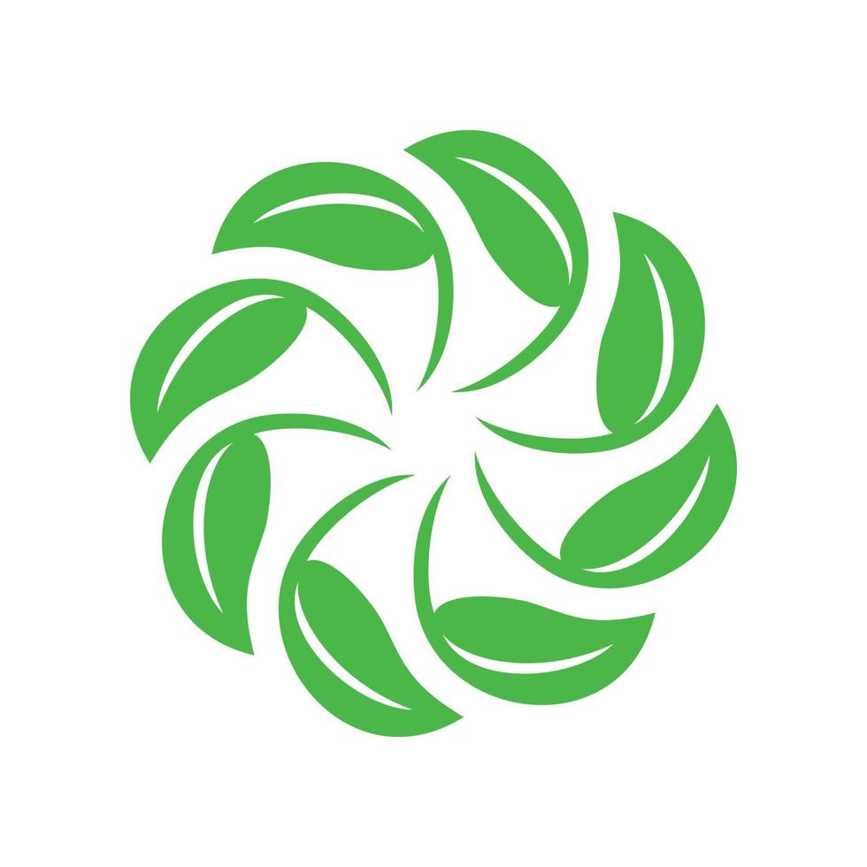 cirkel av grön löv ikon, enkel stil vektor